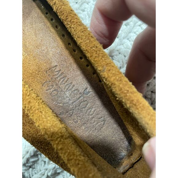 Minnetonka Moccasins El Paso Moc II Suede Flats Slip On Aztec Womens 9.5 Brown - Picture 9 of 12